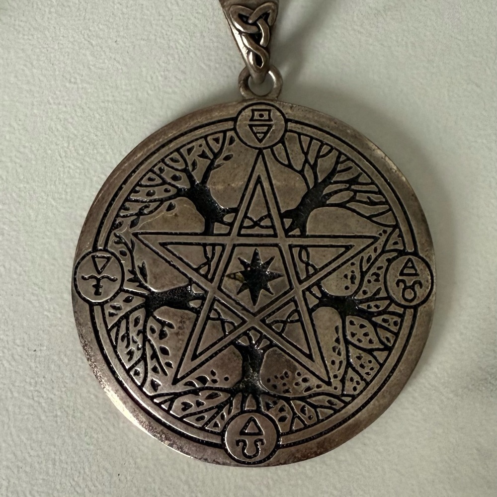 Silver Pentagram Pendant Necklace
